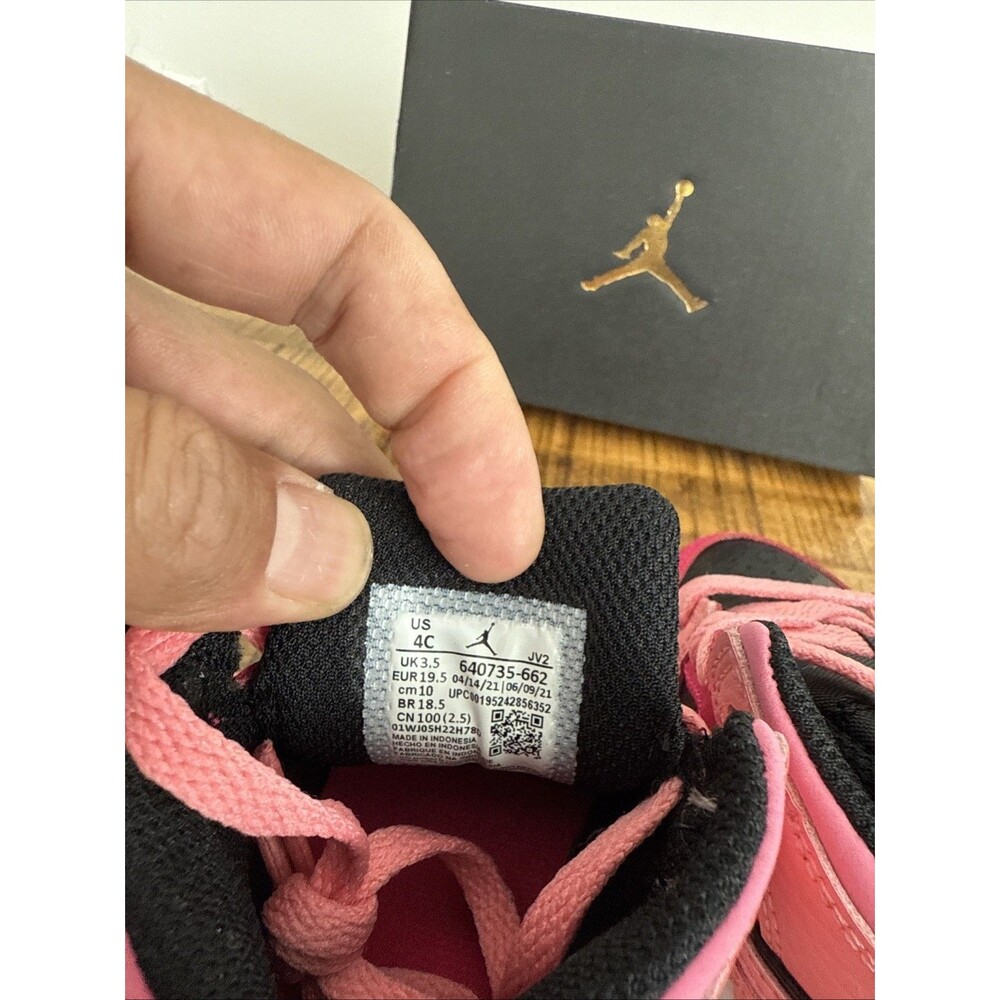 Nike Air Jordan 1 Mid TD 4C Coral Chalk Pink Pinksicle 640735-662 - Picture 6 of 8
